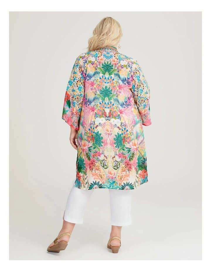 Tropical Sunset Kimono Swimwear in Print image 2