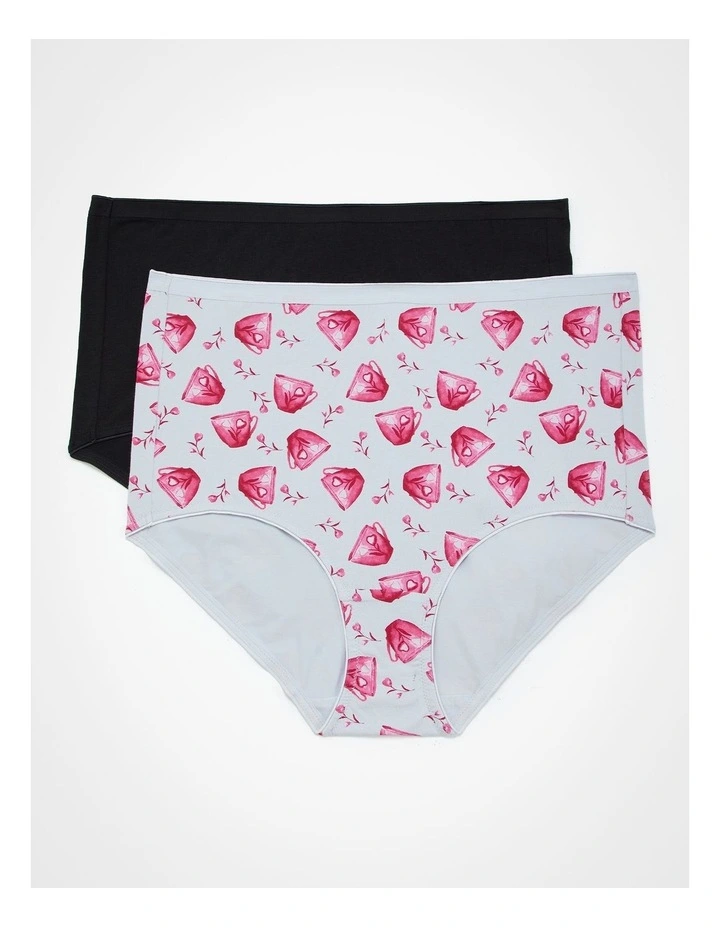 Bamboo Coffee Briefs 2 Pack in Print image 2