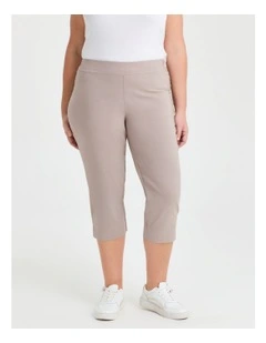 Expose Split Hem Crop Pant in Sandstone