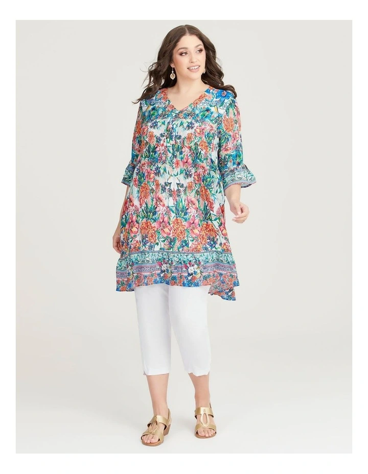 Natural Beaucoup Tiered Tunic in Print image 5