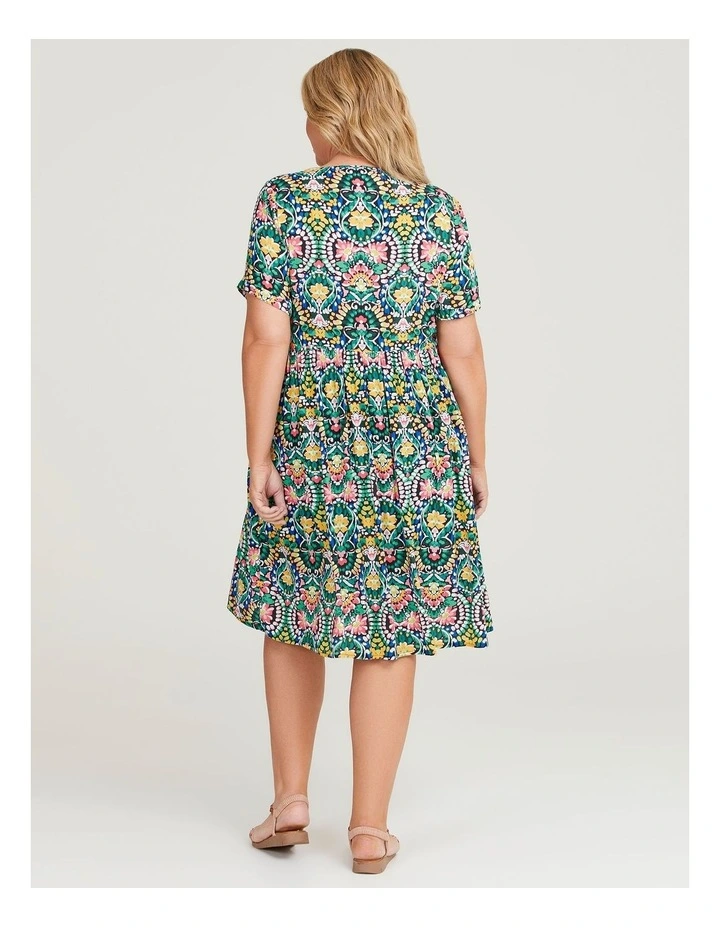 Natural Folk Dress in Print image 2