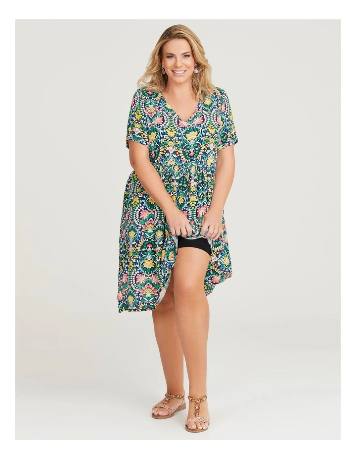 Natural Folk Dress in Print image 5