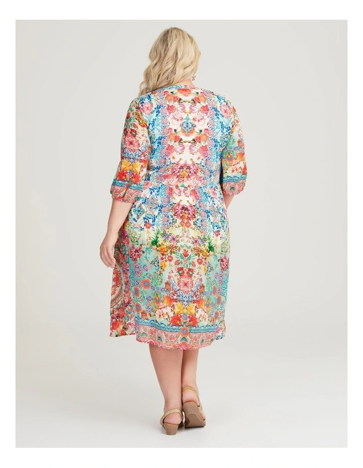 Rachel Natural Floral Dress in Print image 2