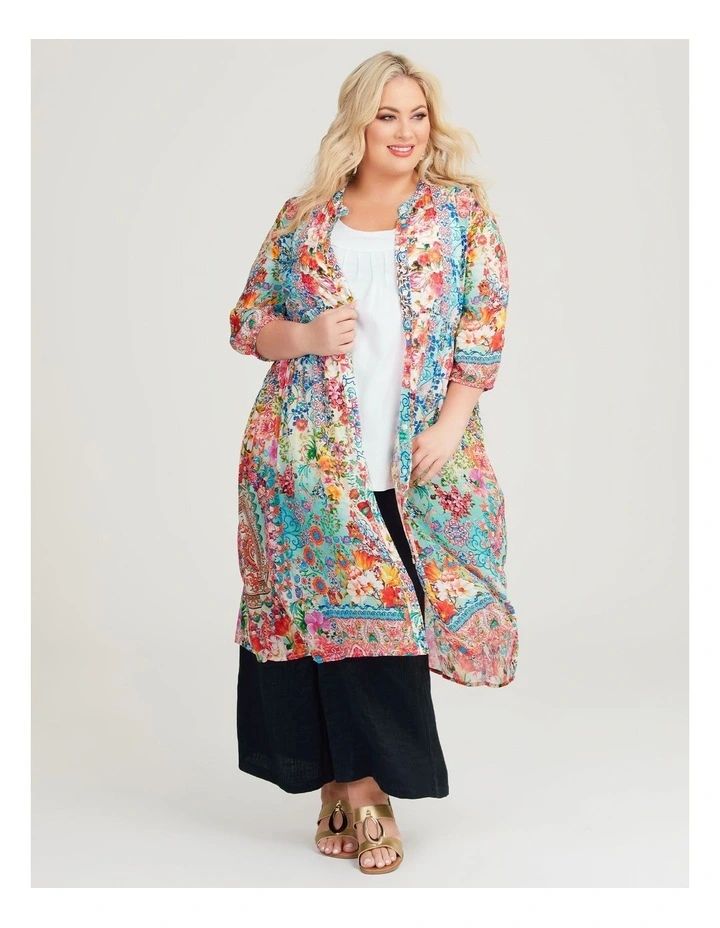 Rachel Natural Floral Dress in Print image 4
