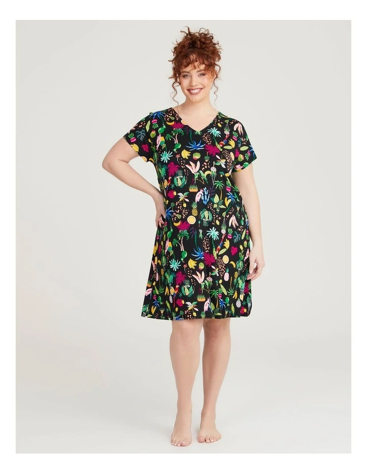 Bamboo Tropical Relaxed Nightie in Print image 1