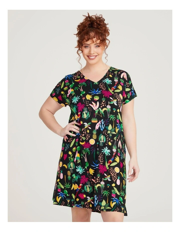 Bamboo Tropical Relaxed Nightie in Print image 3
