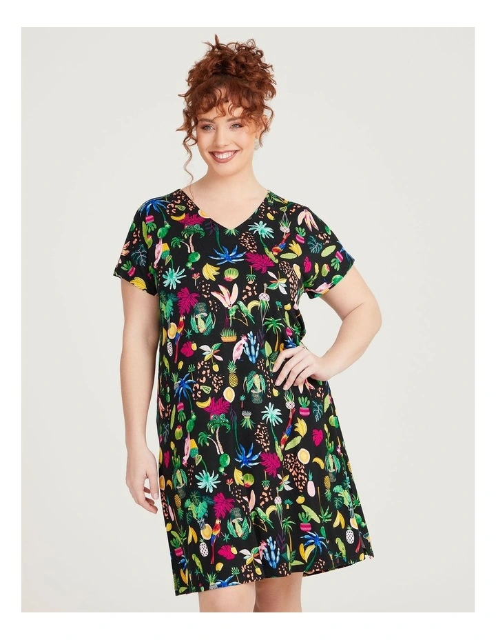 Bamboo Tropical Relaxed Nightie in Print image 4