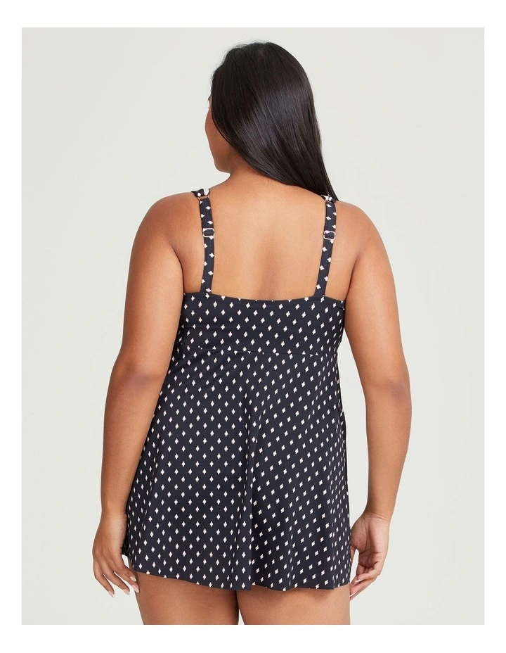 Diamond Print Tie Swimsuit in Black image 2