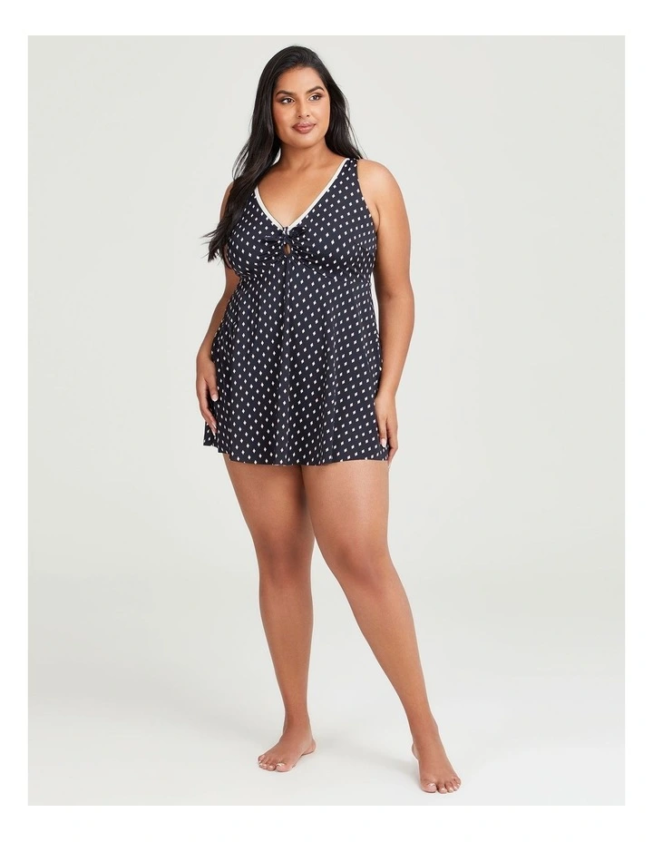 Diamond Print Tie Swimsuit in Black image 5