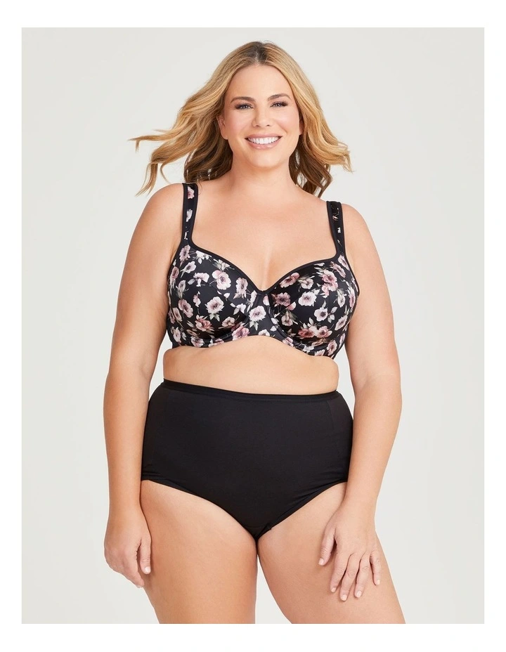 Satin Contour T-shirt Bra in Rose Print image 1