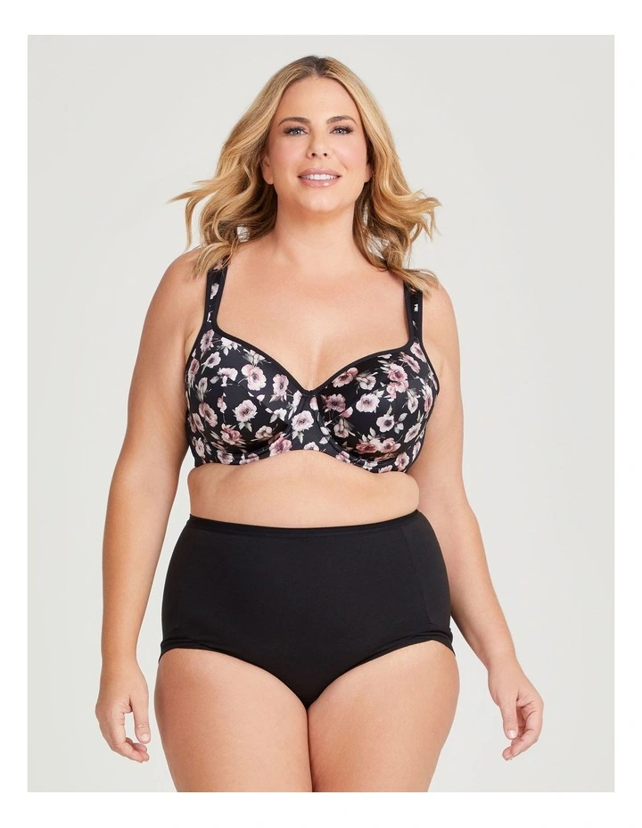 Satin Contour T-shirt Bra in Rose Print image 3