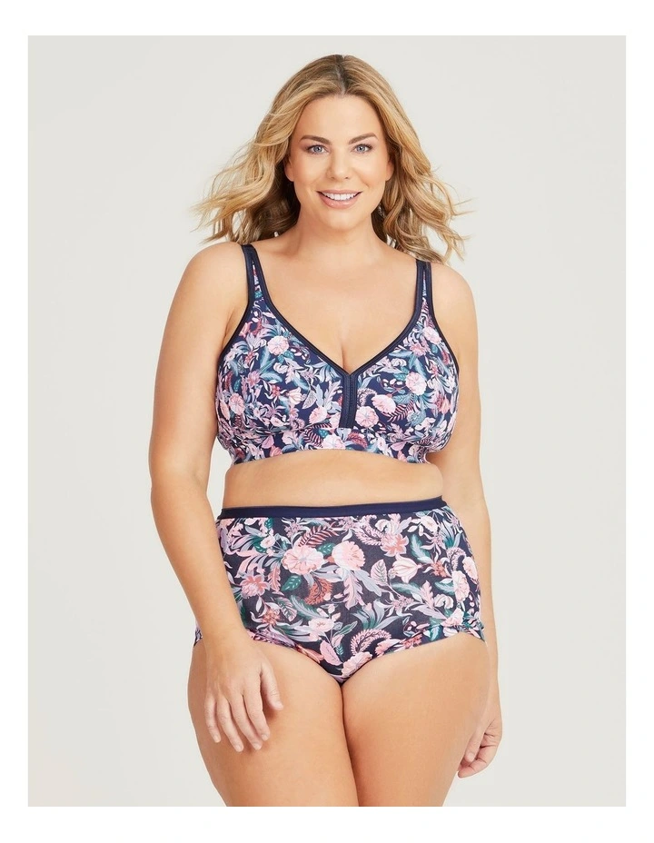 Wirefree Cotton Soft Cup Bra in Tropical Floral image 1