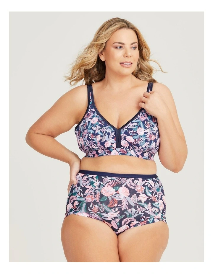 Wirefree Cotton Soft Cup Bra in Tropical Floral image 3