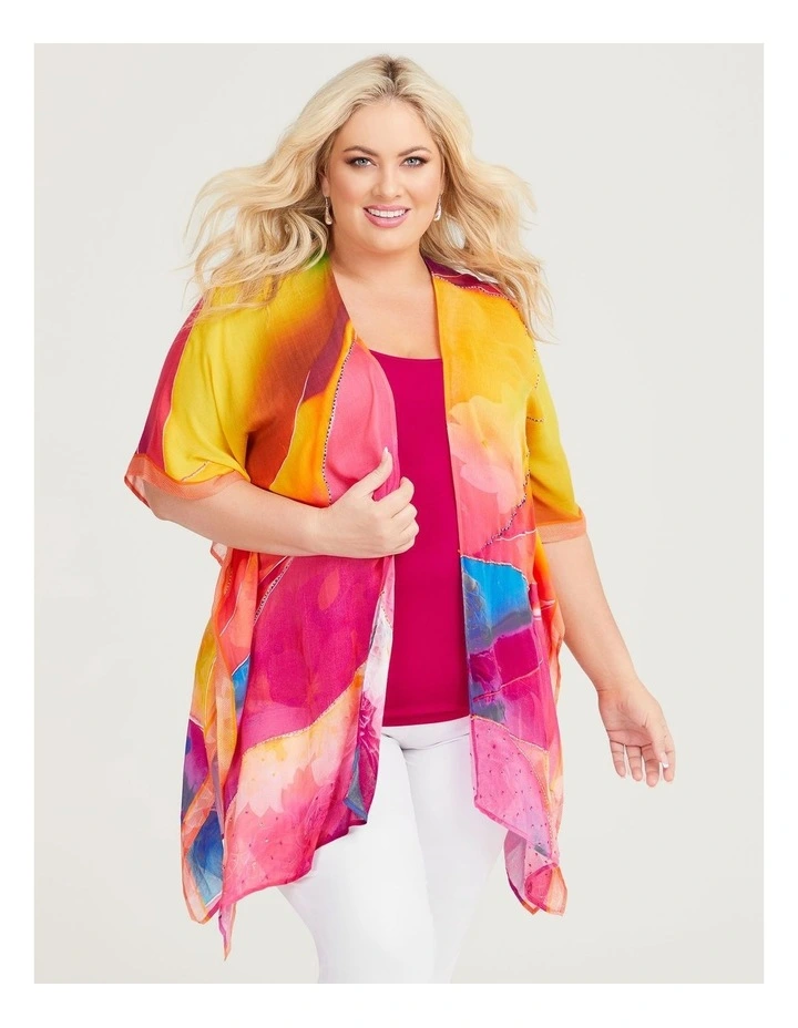 Sunset Cape Kimono in Multi image 3