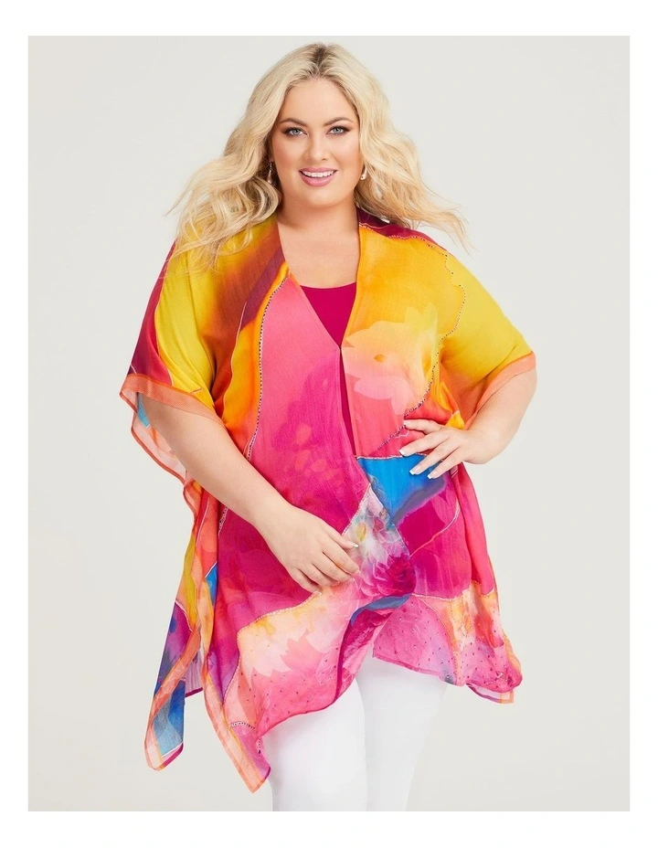 Sunset Cape Kimono in Multi image 4