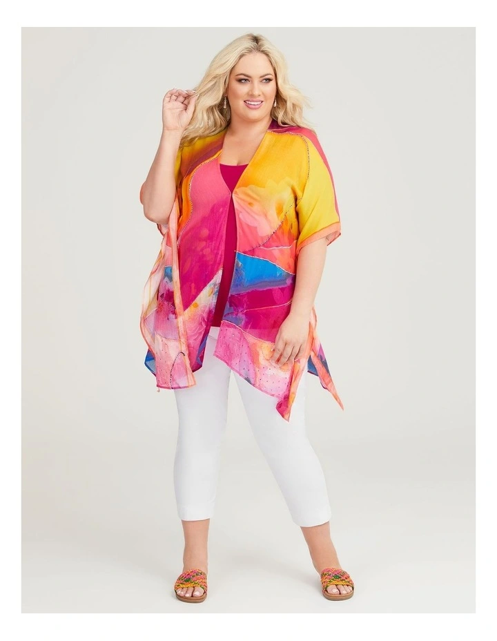 Sunset Cape Kimono in Multi image 5