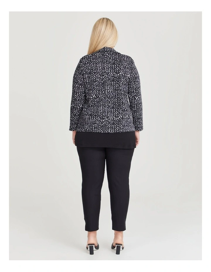Geo Knit Ponte Jacket in Black/White image 2
