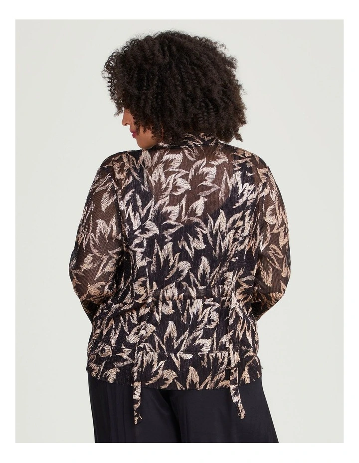 Summer Glow Pleat Cardigan in Black/Rose Gold image 2