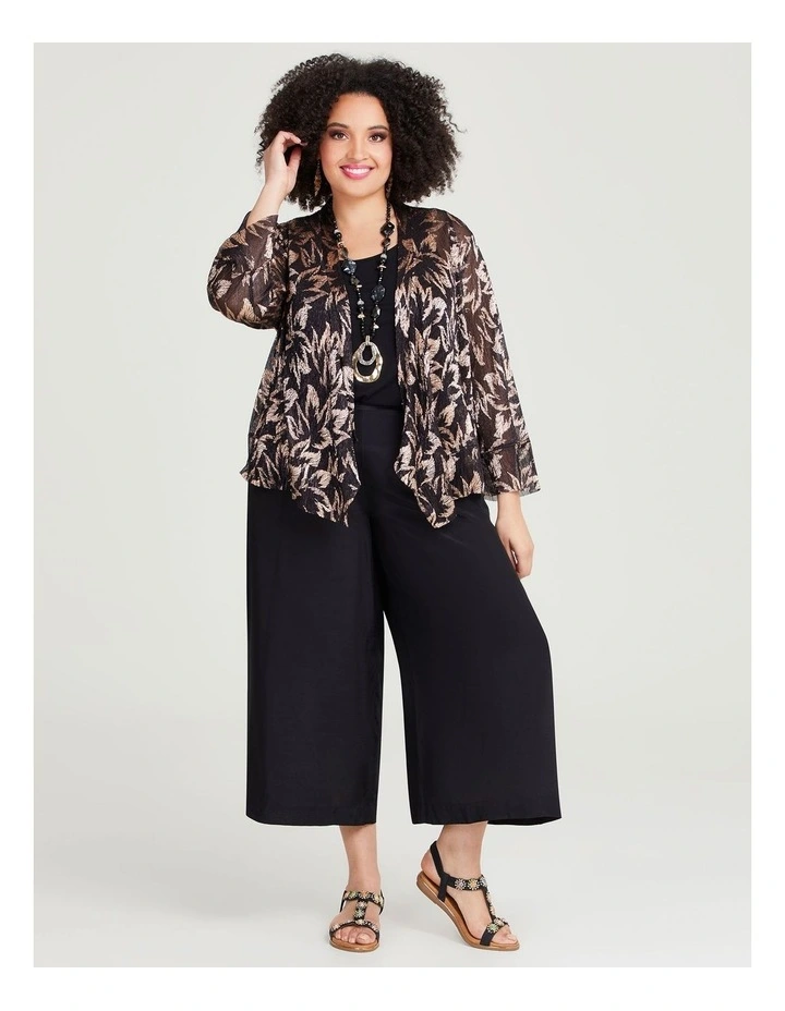 Summer Glow Pleat Cardigan in Black/Rose Gold image 5