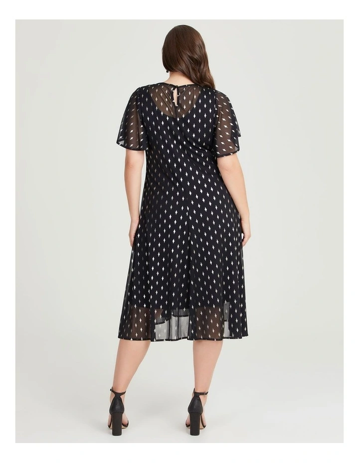 Diamond Mesh Cocktail Dress in Black/Gold image 2