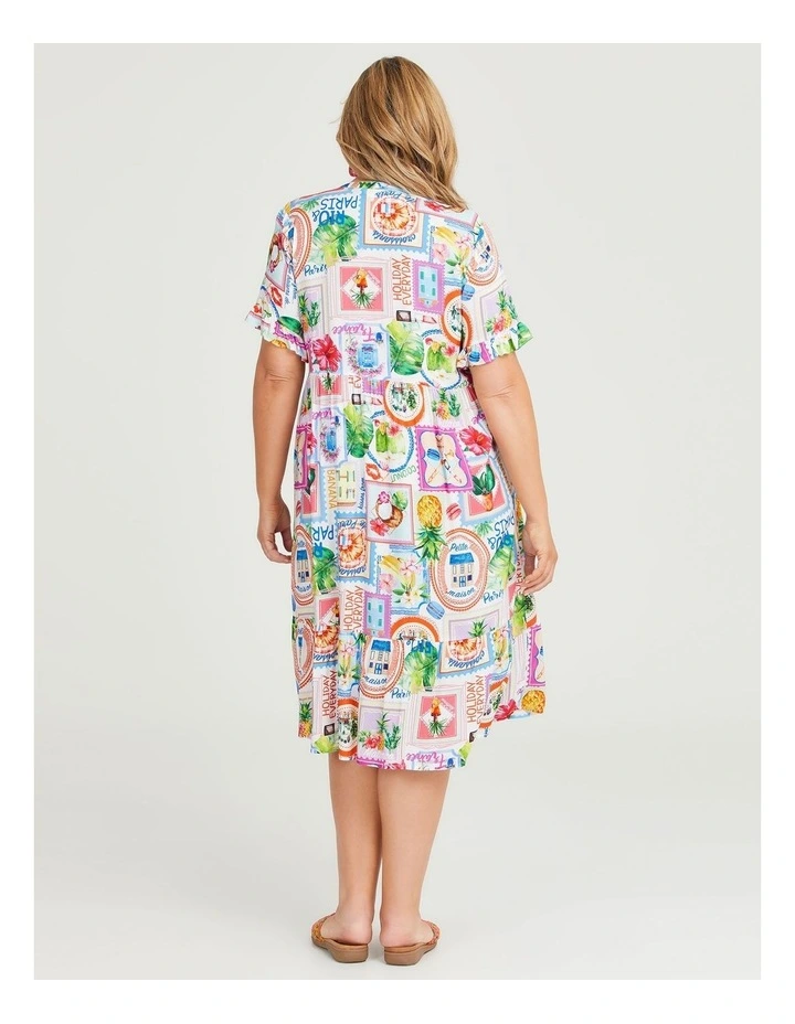 Natural Postcard Dress in Print image 2