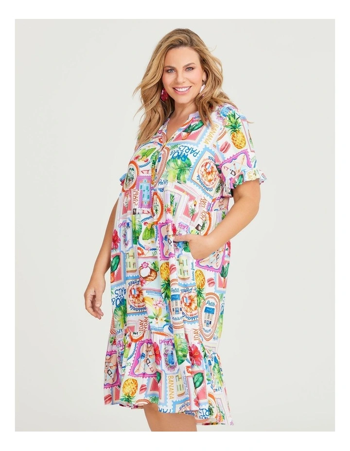 Natural Postcard Dress in Print image 4