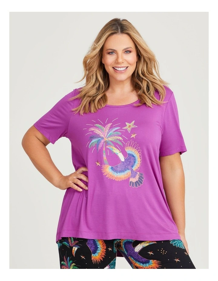 Bamboo Jungle Pyjama Top in Rose Bud image 1