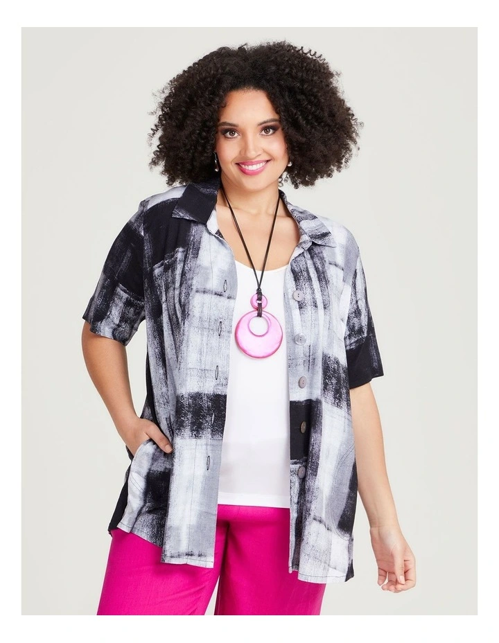Natural Lia Abstract Shirt in Print image 3