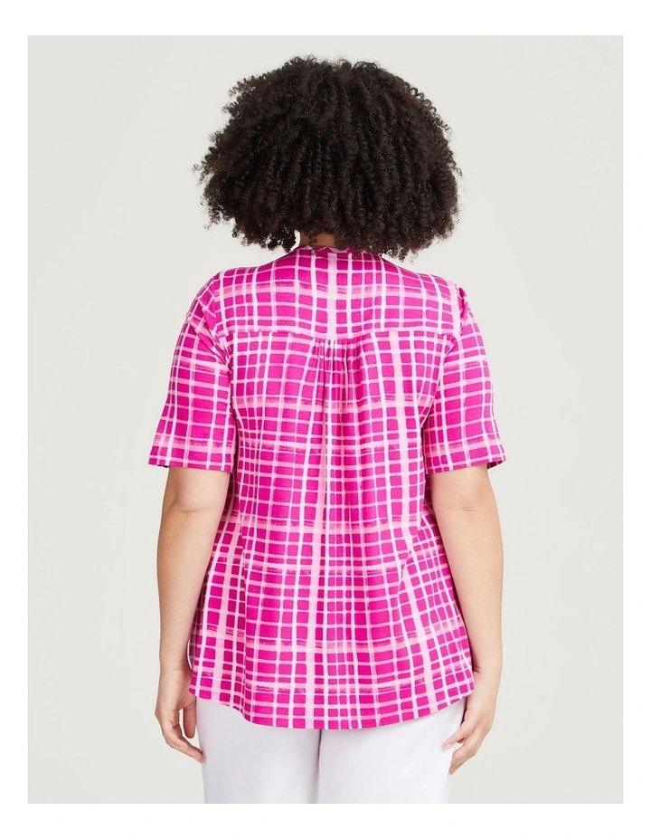 Natural Check Top in Pink image 2