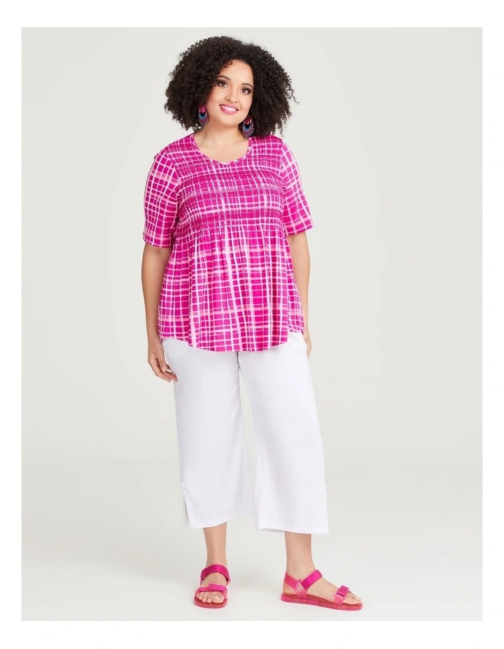 Natural Check Top in Pink image 4