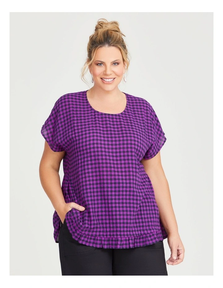 Gingham Frill Top