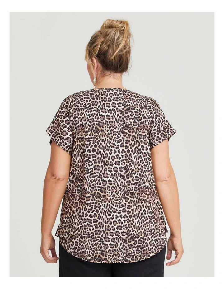 Cotton Animal Print Top in Assorted image 2