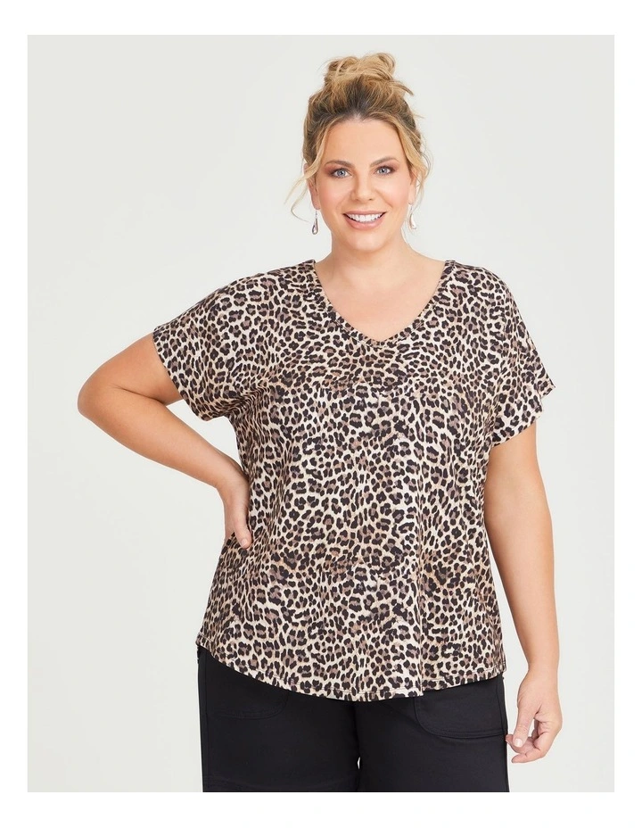 Cotton Animal Print Top in Assorted image 3