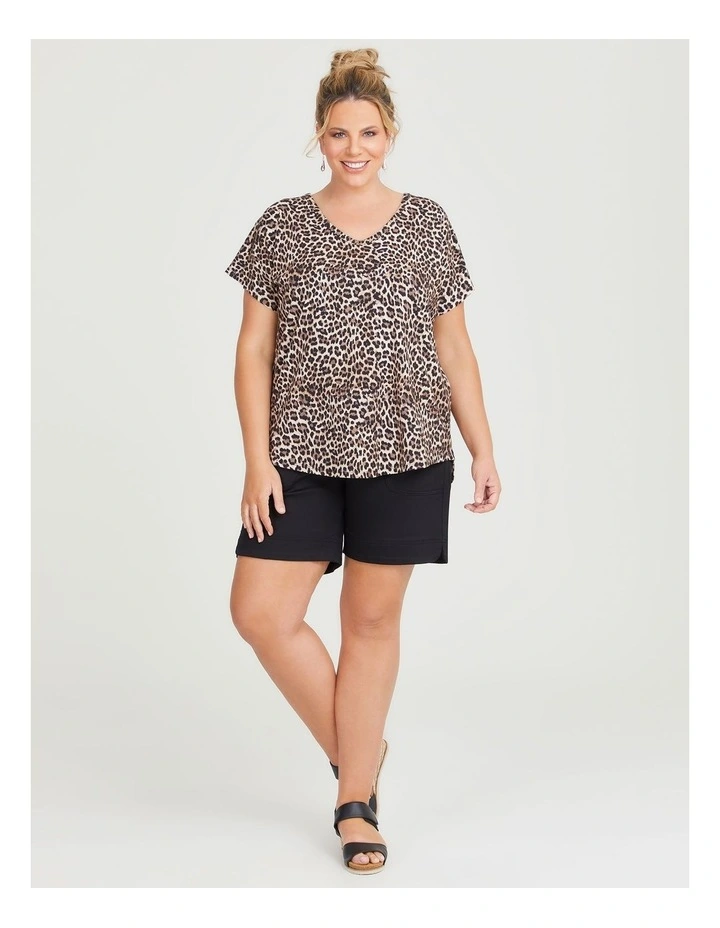 Cotton Animal Print Top in Assorted image 4