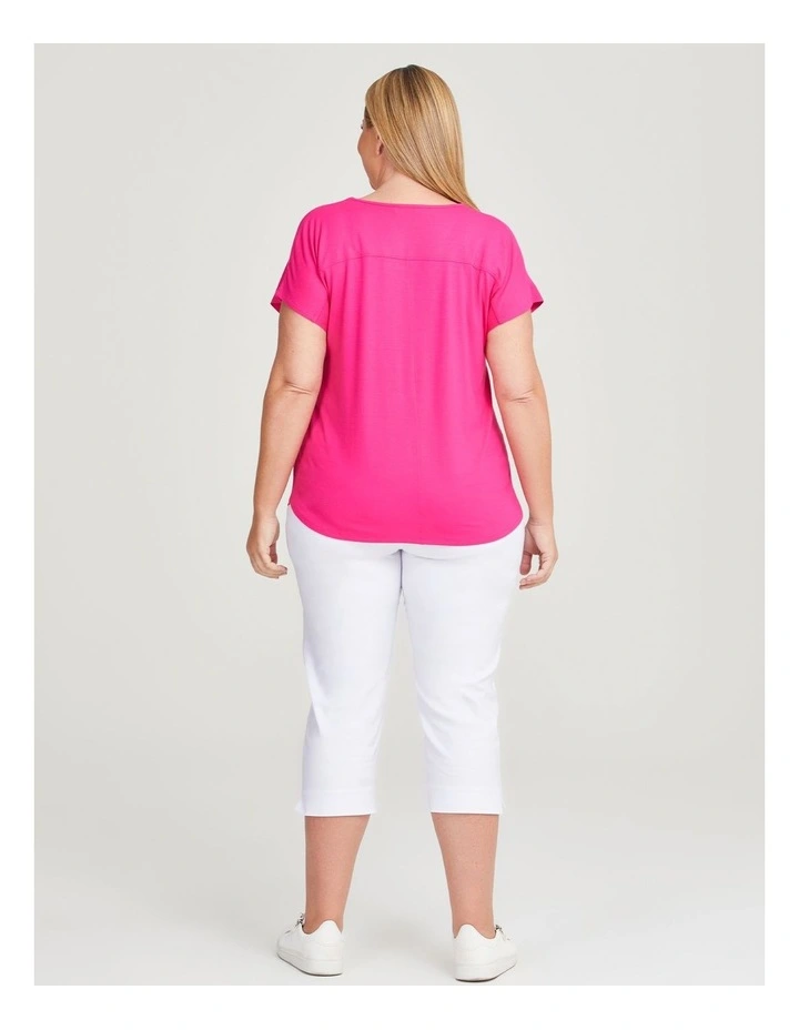 Natural Everyday V-Neck Top in Super Pink image 2