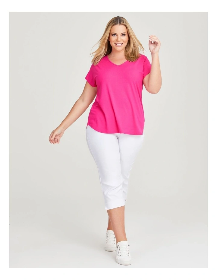 Natural Everyday V-Neck Top in Super Pink image 4