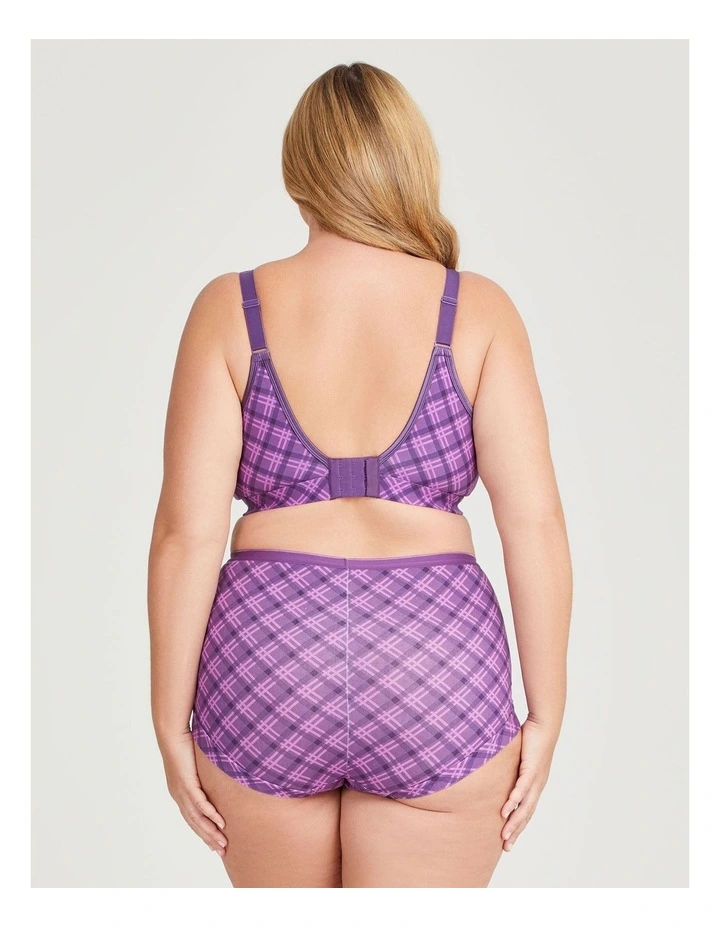 Wirefree Cotton Soft Cup Bra in Check image 2