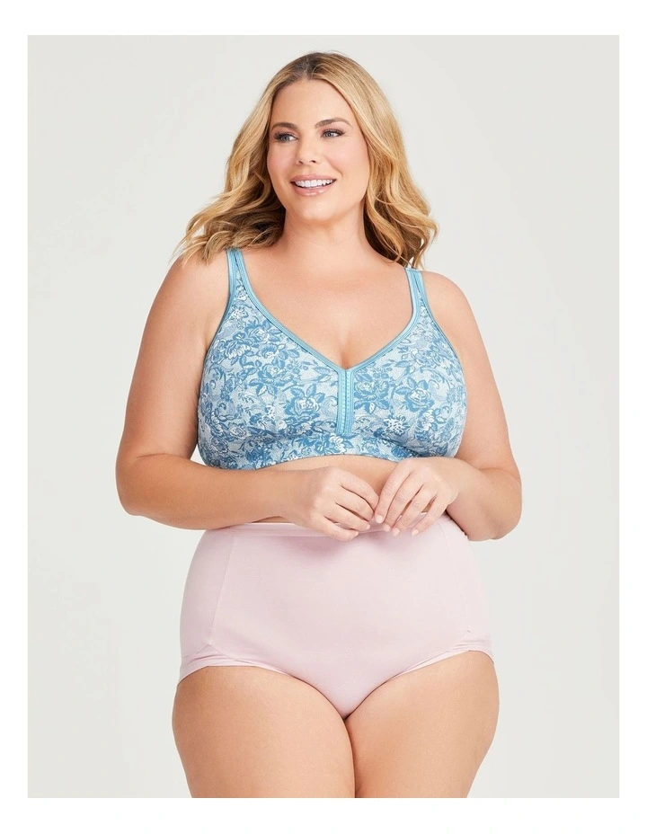 Wirefree Cotton Soft Cup Bra in Lace Print image 3