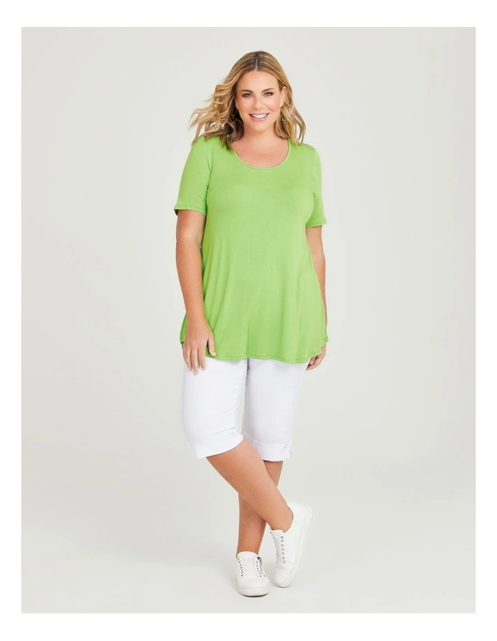 Taking Shape Bamboo Base Short Sleeve Top in Lime Green | MYER