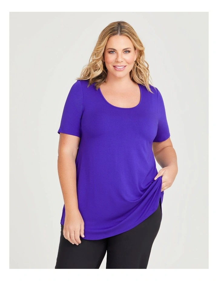 Bamboo Base Short Sleeve Top in Passion Purple image 1