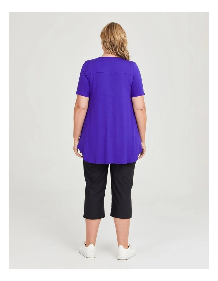 Bamboo Base Short Sleeve Top in Passion Purple image 2