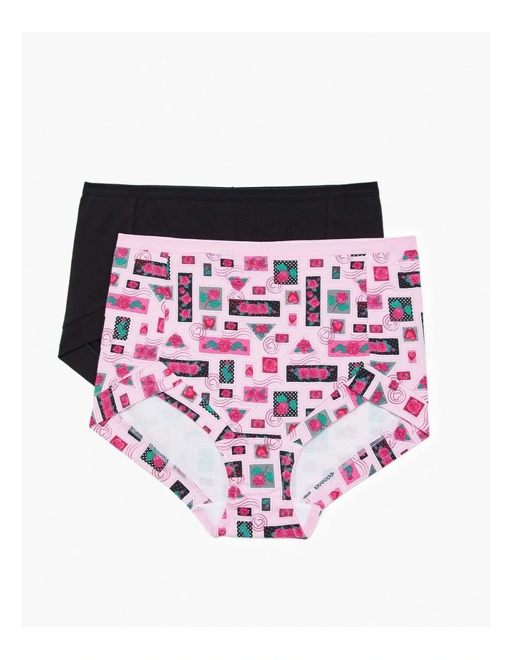 Eco Cotton Love Briefs 2 Pack in Print image 1