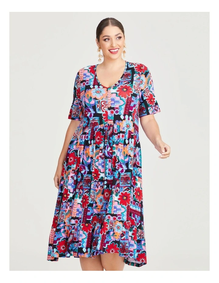 Natural Portofino Dress in Print image 3