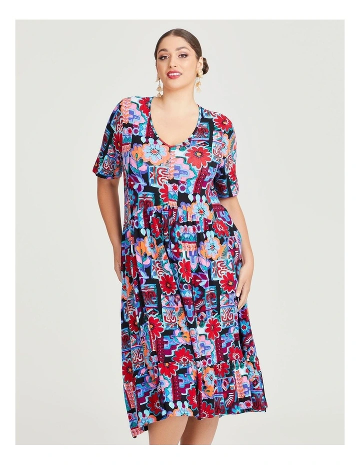 Natural Portofino Dress in Print image 4