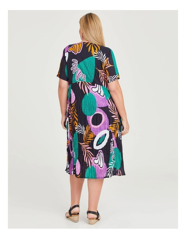 Cotton Gauze Favourite Dress in Navy Abstract Print image 2