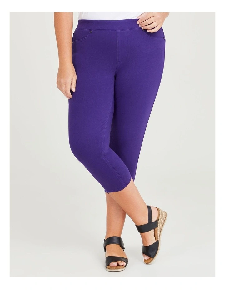 The Bestfriend Crop Jegging in Oxford Purple image 1