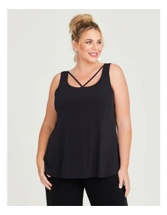 Luna Cross Front Tank in Black