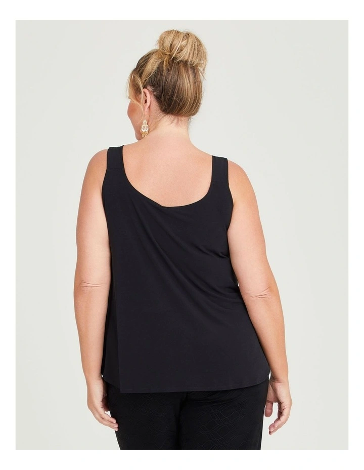 Luna Cross Front Tank in Black image 2