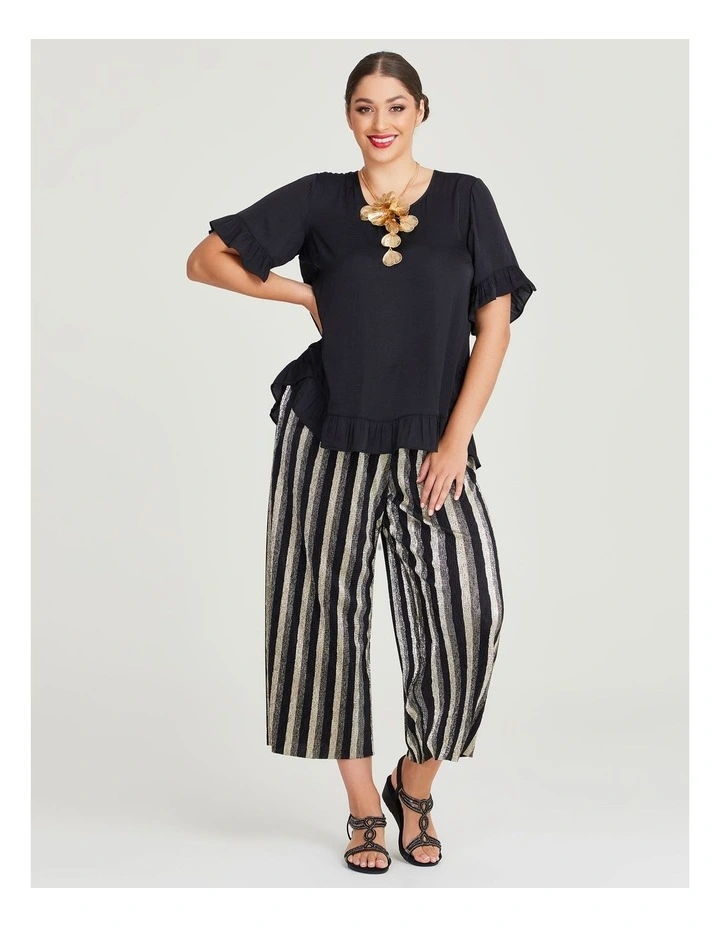 Ruffle Hem Luxe Top in Black image 5