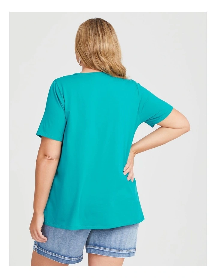 Organic Swing Short Sleeve Tee in Lake Blue image 2
